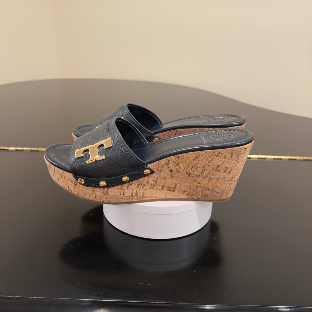 RARE authentic iconic luxury summer beach resort Tory Burch wedge/sandals/shoes - Picture 5 of 17